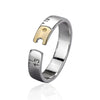Sterling Silver Adjustable Open Couple Ring Minimalist Ruler Pattern Electroplated Fashion Jewelry