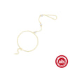 925 Sterling Silver Allmatch Hand Jewelry With Simple White Pearl Geometric Women's Finger Bracelet Electroplated