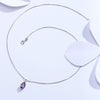 Sterling Silver Amethyst Drop Pendant Necklace With Zircon Accents Light Luxury Jewelry