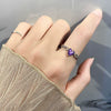 Sterling Silver Amethyst Heart Shaped Ring For Women Simple Fashion Geometric Gemstone Ring Electroplated Finish