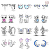 925 Sterling Silver Animal And Heart Shape Earrings For Women With Electroplating Fashion Cute Jewelry