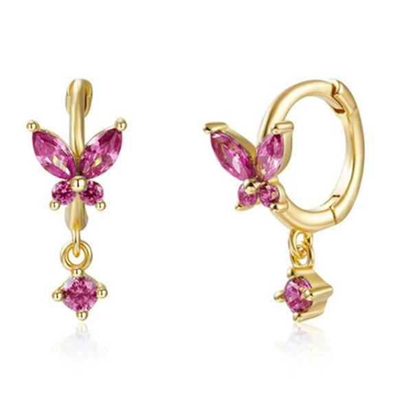 925 Sterling Silver Animal Diamond Pierced Screw Earrings