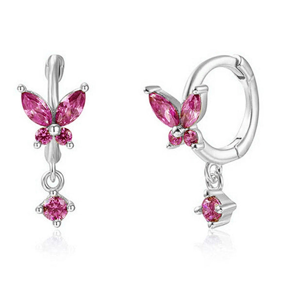 925 Sterling Silver Animal Diamond Pierced Screw Earrings