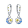 925 Sterling Silver Animal Zodiac Star Moon Earrings Electroplated Women's Fashion Jewelry