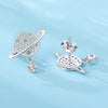 925 Sterling Silver Animal Zodiac Star Moon Earrings Electroplated Women's Fashion Jewelry
