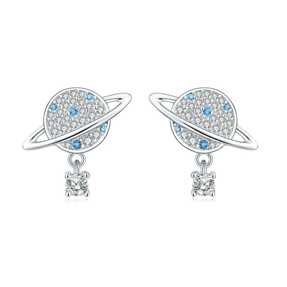 925 Sterling Silver Animal Zodiac Star Moon Earrings Electroplated Women's Fashion Jewelry