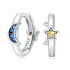 925 Sterling Silver Animal Zodiac Star Moon Earrings Electroplated Women's Fashion Jewelry