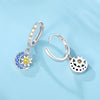 925 Sterling Silver Animal Zodiac Star Moon Earrings Electroplated Women's Fashion Jewelry