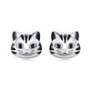 925 Sterling Silver Asymmetric Heart Shape Cat Cartoon Earrings Electroplated Women's Jewelry