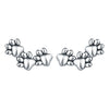 925 Sterling Silver Asymmetric Heart Shape Cat Cartoon Earrings Electroplated Women's Jewelry