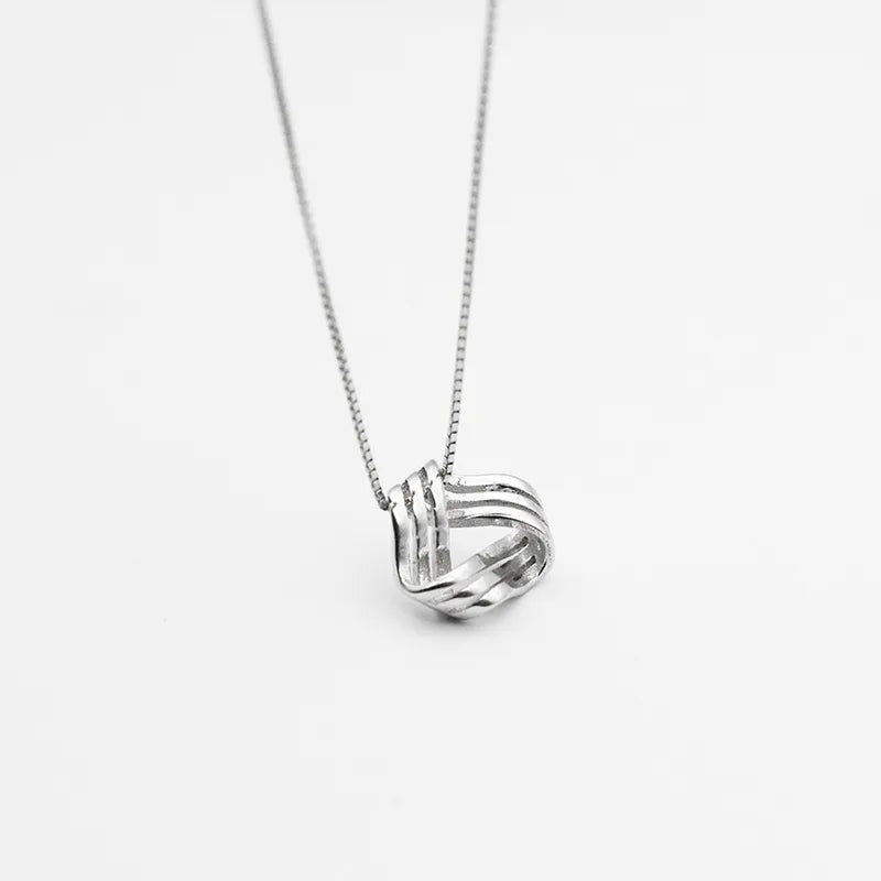 Sterling Silver Basic Modern Style Classic Style Plating Geometric Pendant Necklace