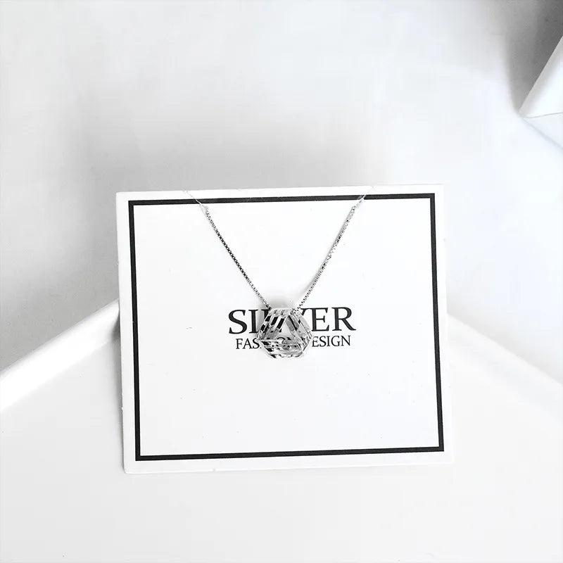 Sterling Silver Basic Modern Style Classic Style Plating Geometric Pendant Necklace