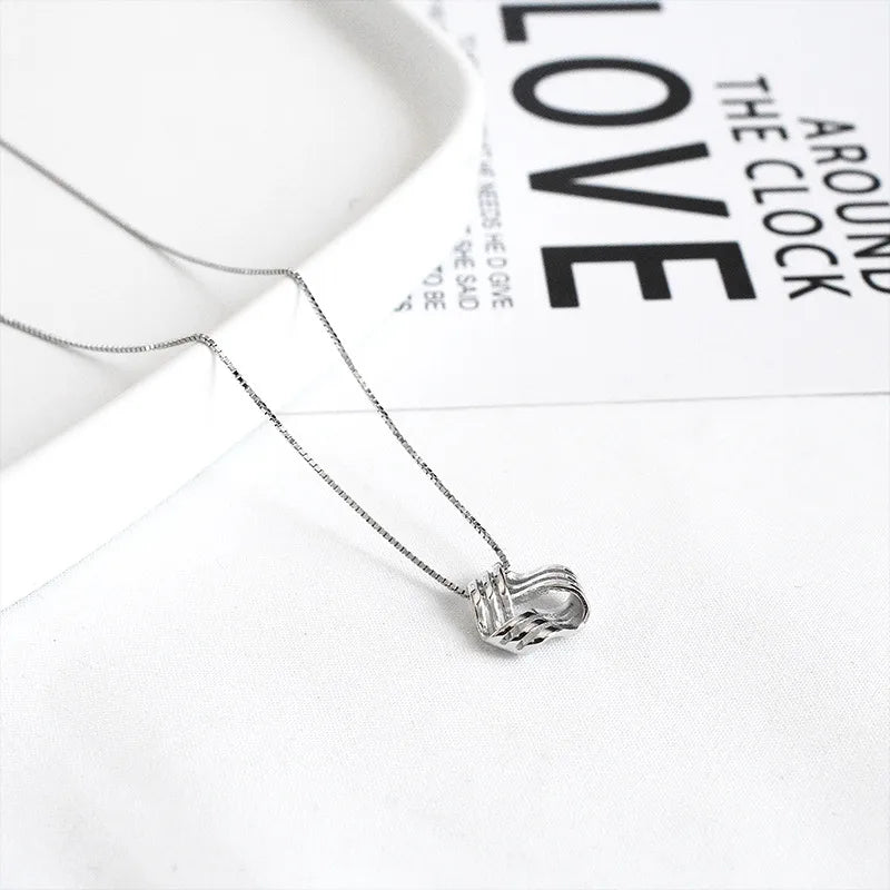 Sterling Silver Basic Modern Style Classic Style Plating Geometric Pendant Necklace