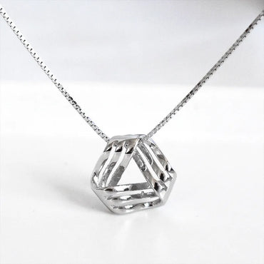 Sterling Silver Basic Modern Style Classic Style Plating Geometric Pendant Necklace