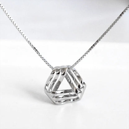 Sterling Silver Basic Modern Style Classic Style Plating Geometric Pendant Necklace