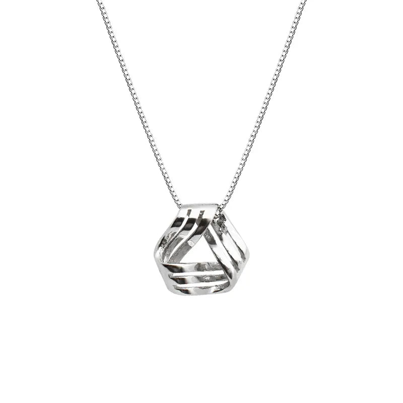 Sterling Silver Basic Modern Style Classic Style Plating Geometric Pendant Necklace