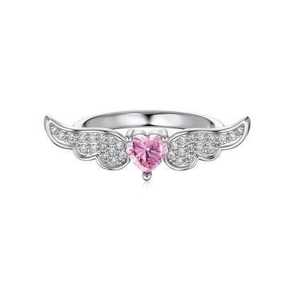 Sterling Silver Basic Modern Style Classic Style Plating Inlay Heart Shape Wings Zircon Rings Earrings Necklace