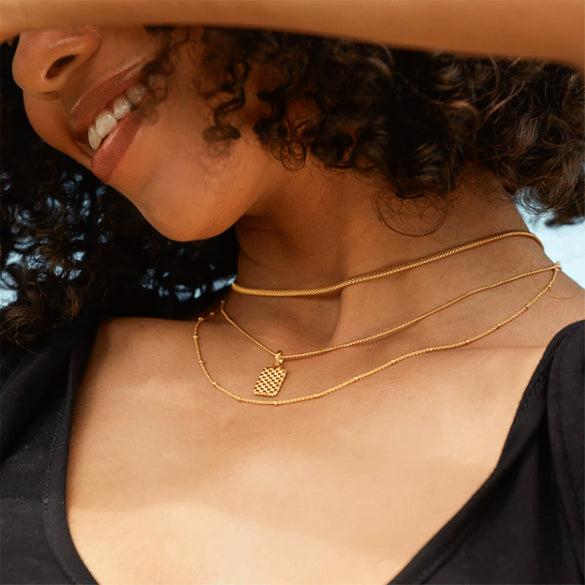 925 Sterling Silver Bead Chain Clavicle Necklace And Bracelet For Women Electroplated With Small Round Beads Niche Simple All Match Style