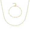 925 Sterling Silver Bead Chain Clavicle Necklace And Bracelet For Women Electroplated With Small Round Beads Niche Simple All Match Style