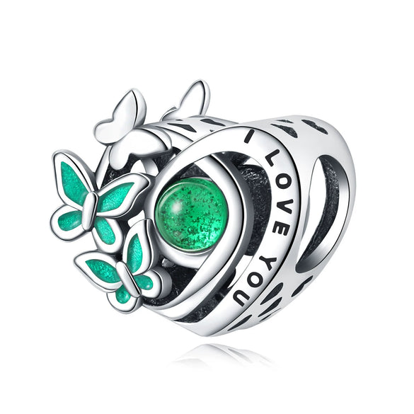 925 Sterling Silver Bead Positioning Butterfly Diy Jewelry Hanging Bracelet Accessories With Dripping Oil Design