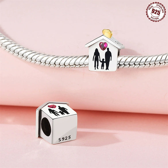 Sterling Silver 925 Beaded Charm Diy Bracelet Necklace With Epoxy Treatment And Original Design