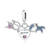 Sterling Silver Beads Diy Jewelry Accessories Bracelet Pendant With Dripping Oil Design For Boys And Girls