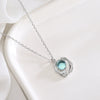 Sterling Silver Blue Crystal Glaze Geometric Pendant Necklace With Cross Chain And Diamond Finish For Women