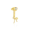Sterling Silver Bow Zircon Earrings Women's Simple Light Luxury Design