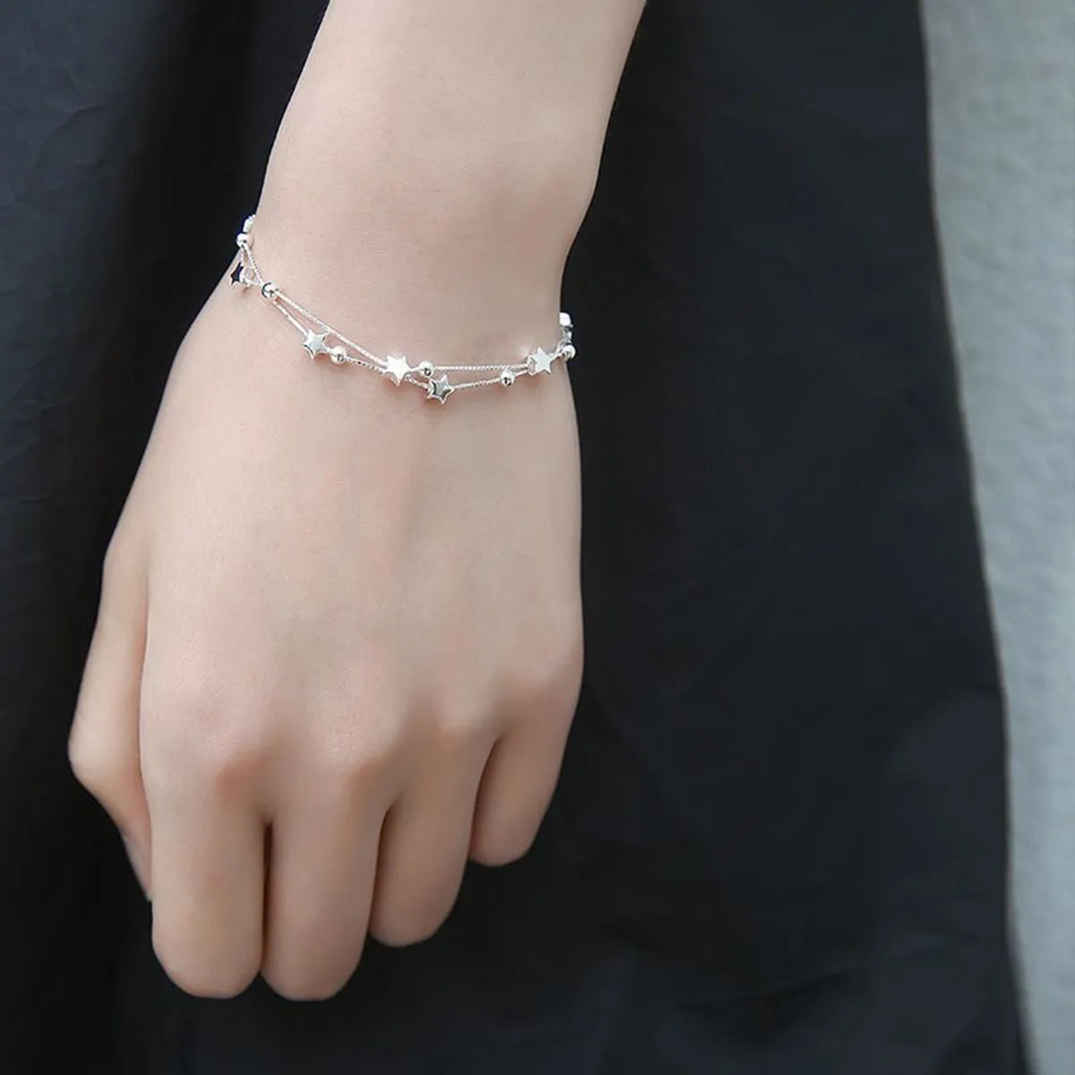 Sterling Silver Box Chain Layered Bracelets