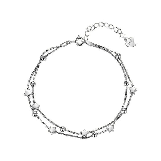 Sterling Silver Box Chain Layered Bracelets