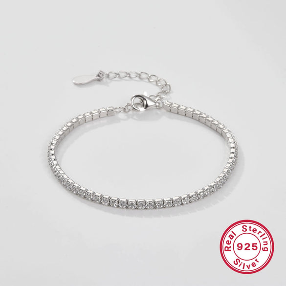 Sterling Silver Bracelet Geometric Style Electroplated For Women