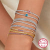 Sterling Silver Bracelet Geometric Style Electroplated For Women