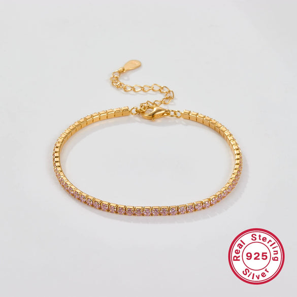 Sterling Silver Bracelet Geometric Style Electroplated For Women