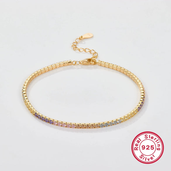Sterling Silver Bracelet Geometric Style Electroplated For Women