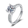 Sterling Silver Bull Head Ring With Moissanite Geometric Electroplated Adjustable Open Ring For Women
