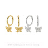 Sterling Silver Butterfly And Bow Earrings With Microinlaid Zircon For Women