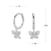 Sterling Silver Butterfly And Bow Earrings With Microinlaid Zircon For Women