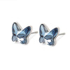 Sterling Silver Butterfly Crystal Stud Earrings Simple Exquisite Geometric Small Earrings