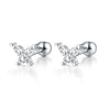 925 Sterling Silver Butterfly Piercing Screw Earrings With Colored Diamond For Women