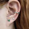 925 Sterling Silver Butterfly Piercing Screw Earrings With Colored Diamond For Women