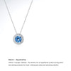 Sterling Silver Casual Hollow Out Inlay Round Zircon Pendant Necklace