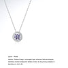 Sterling Silver Casual Hollow Out Inlay Round Zircon Pendant Necklace