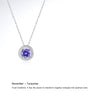 Sterling Silver Casual Hollow Out Inlay Round Zircon Pendant Necklace