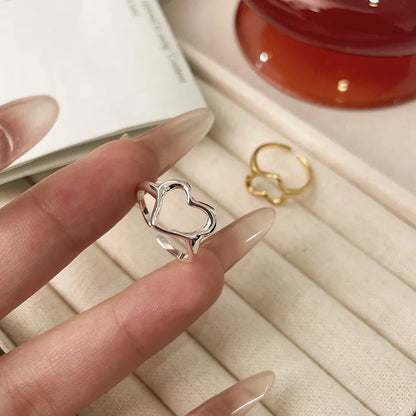 Sterling Silver Casual Plating Geometric Heart Shape Rings