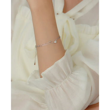 Sterling Silver Casual Simple Style Plating Heart Shape Bracelets