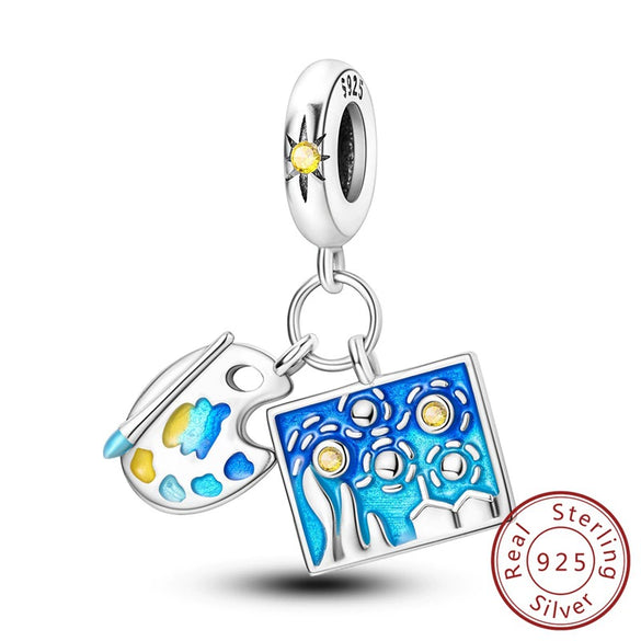 925 Sterling Silver Charm Beads Diy Accessories Bracelet With Coffee Cup Champagne Bicycle Perfume Charms And Dripping Oil Processing