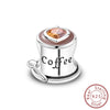 925 Sterling Silver Charm Beads Diy Accessories Bracelet With Coffee Cup Champagne Bicycle Perfume Charms And Dripping Oil Processing