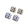 925 Sterling Silver Checkerboard Earrings For Women Minimalist Elegant Electroplated Daily Wear Stud Earrings
