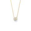 Sterling Silver Classic Round Microinlaid Zircon Geometric Pendant Necklace For Women