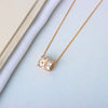 925 Sterling Silver Clavicle Necklace With Paved Six Pointed Star Three Ring Pendant Electroplated Cross Chain For Women
